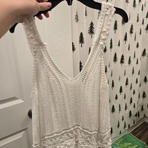 Shyanne White Crochet Tank Top